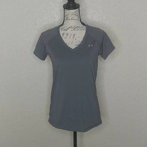 Under Armour Heat Gear Fitted T-Shirt Gray Size Small